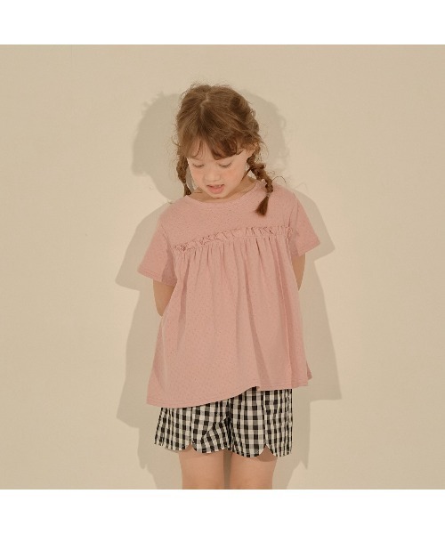 Lycee mine（リセマイン）の「アソートガールズショートパンツ（スウェットパンツ・キッズ・ライトベージュ/ライラック/アイボリー/ライトピンク/マスタード/ラベンダー/ブラック/カーキ/サーモンピンク・130cm/110cm/140cm/120cm/100cm）」の15枚目の写真