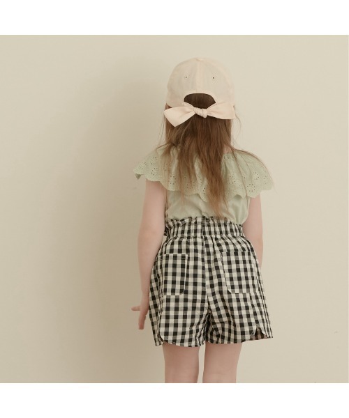 Lycee mine（リセマイン）の「アソートガールズショートパンツ（スウェットパンツ・キッズ・ライトベージュ/ライラック/アイボリー/ライトピンク/マスタード/ラベンダー/ブラック/カーキ/サーモンピンク・130cm/110cm/140cm/120cm/100cm）」の14枚目の写真