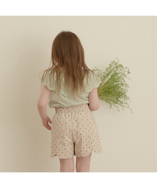 Lycee mine（リセマイン）の「アソートガールズショートパンツ（スウェットパンツ・キッズ・ライトベージュ/ライラック/アイボリー/ライトピンク/マスタード/ラベンダー/ブラック/カーキ/サーモンピンク・130cm/110cm/140cm/120cm/100cm）」の18枚目の写真