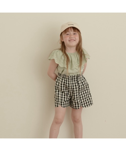 Lycee mine（リセマイン）の「アソートガールズショートパンツ（スウェットパンツ・キッズ・ライトベージュ/ライラック/アイボリー/ライトピンク/マスタード/ラベンダー/ブラック/カーキ/サーモンピンク・130cm/110cm/140cm/120cm/100cm）」の16枚目の写真