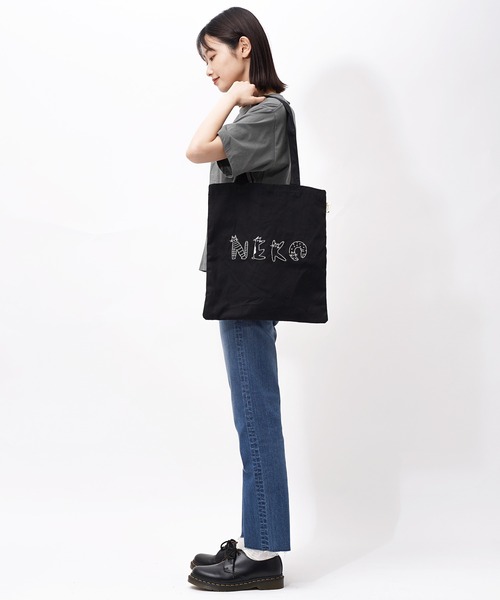salle de bal(サルデバル)の「【 nyan de bal / ニャンデバル 】 NEKO ふらっと トート 猫 ネコ ねこ NEKO TOTE SDI(トートバッグ・レディース・ブラック/アイボリー/グリーン/グレー・FREE)」の17枚目の写真