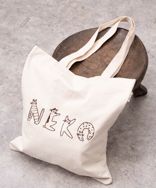 salle de bal(サルデバル)の「【 nyan de bal / ニャンデバル 】 NEKO ふらっと トート 猫 ネコ ねこ NEKO TOTE SDI(トートバッグ・レディース・ブラック/アイボリー/グリーン/グレー・FREE)」の15枚目の写真