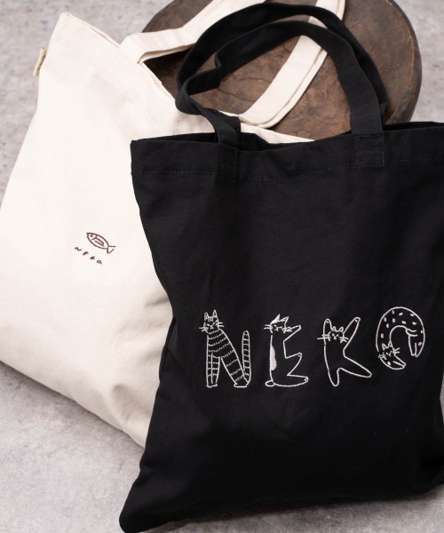 salle de bal(サルデバル)の「【 nyan de bal / ニャンデバル 】 NEKO ふらっと トート 猫 ネコ ねこ NEKO TOTE SDI(トートバッグ・レディース・ブラック/アイボリー/グリーン/グレー・FREE)」の22枚目の写真