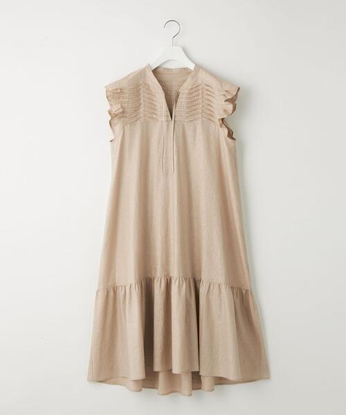 EMMEL REFINES（エメルリファインズ）の「＜EMMEL REFINES（エメル リファインズ）＞EM フロントピンタック ワンピース（ワンピース・レディース・ブラック/ベージュ・FREE）」の2枚目の写真