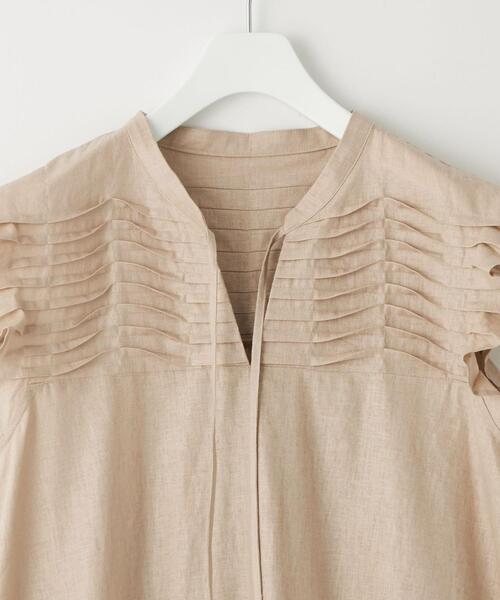 EMMEL REFINES（エメルリファインズ）の「＜EMMEL REFINES（エメル リファインズ）＞EM フロントピンタック ワンピース（ワンピース・レディース・ブラック/ベージュ・FREE）」の4枚目の写真