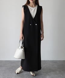 Riberry | 2WAYダブルボタンロングジレ/ジャンパースカート(ジャンパースカート)