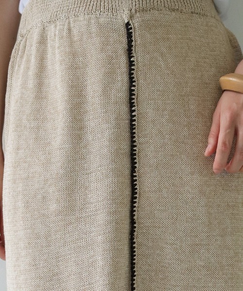 vingtrois(バントロア)の「【vingtrois】リネン混テープヤーン配色フリンジ2WAYスカート(スカート・レディース・ライトグレー/ベージュ・M)」の10枚目の写真