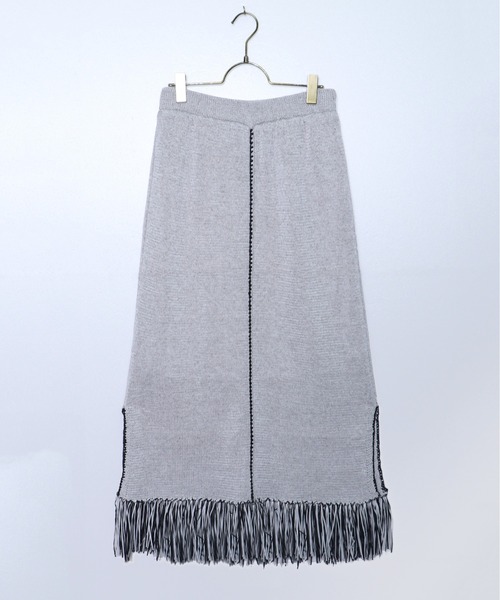 vingtrois(バントロア)の「【vingtrois】リネン混テープヤーン配色フリンジ2WAYスカート(スカート・レディース・ライトグレー/ベージュ・M)」の21枚目の写真