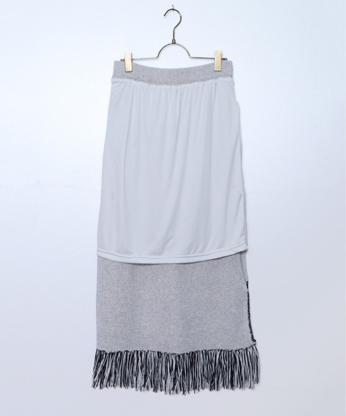 vingtrois(バントロア)の「【vingtrois】リネン混テープヤーン配色フリンジ2WAYスカート(スカート・レディース・ライトグレー/ベージュ・M)」の19枚目の写真