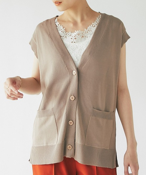 un dix cors（アンディコール）の「レイヤードで上級者　深Vネックニットベスト（ベスト・レディース・ライトベージュ/モカ/チャコール・FREE）」の19枚目の写真