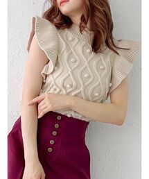 RESEXXY | ラッフルケーブルニットトップス(ニット/セーター)