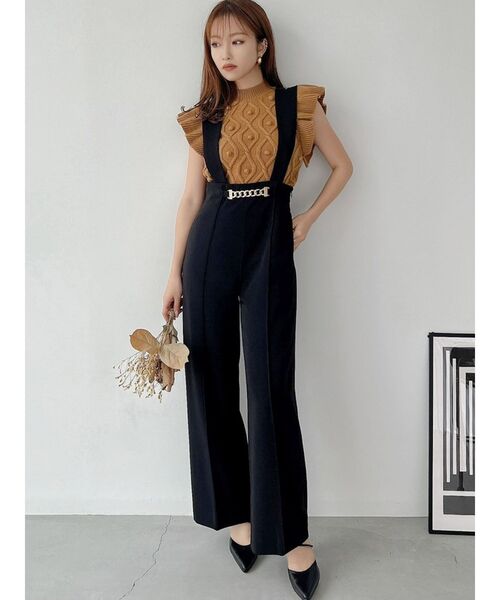 RESEXXY(リゼクシー)の「ラッフルケーブルニットトップス(ニット/セーター・レディース・アイボリー/ブラック/マスタード/グリーン・FREE)」の19枚目の写真