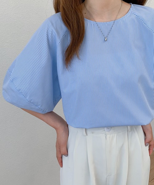 Diosfront（ディオスフロント）の「バルーンスリーブブラウス（シャツ/ブラウス・レディース・ブラック系/ブラック/ホワイト/グリーン/ライトブルー・FREE）」の5枚目の写真