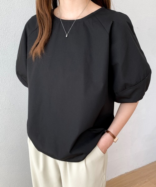 Diosfront（ディオスフロント）の「バルーンスリーブブラウス（シャツ/ブラウス・レディース・ブラック系/ブラック/ホワイト/グリーン/ライトブルー・FREE）」の16枚目の写真