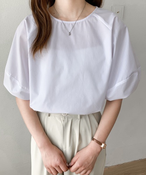 Diosfront（ディオスフロント）の「バルーンスリーブブラウス（シャツ/ブラウス・レディース・ブラック系/ブラック/ホワイト/グリーン/ライトブルー・FREE）」の7枚目の写真