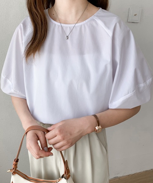 Diosfront（ディオスフロント）の「バルーンスリーブブラウス（シャツ/ブラウス・レディース・ブラック系/ブラック/ホワイト/グリーン/ライトブルー・FREE）」の8枚目の写真