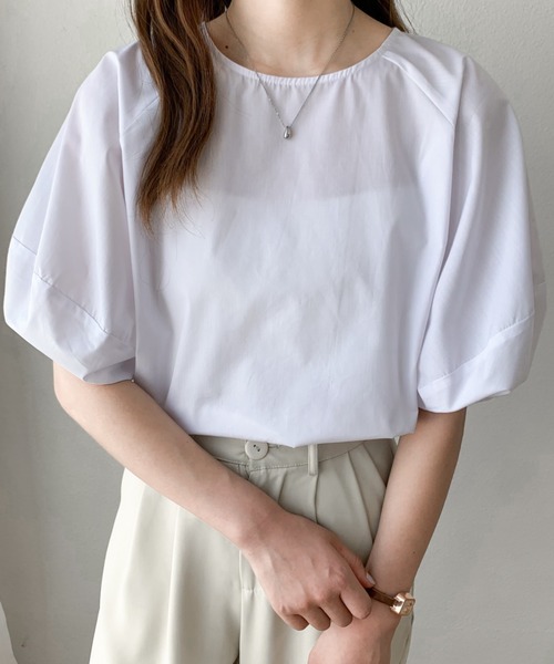 Diosfront（ディオスフロント）の「バルーンスリーブブラウス（シャツ/ブラウス・レディース・ブラック系/ブラック/ホワイト/グリーン/ライトブルー・FREE）」の11枚目の写真