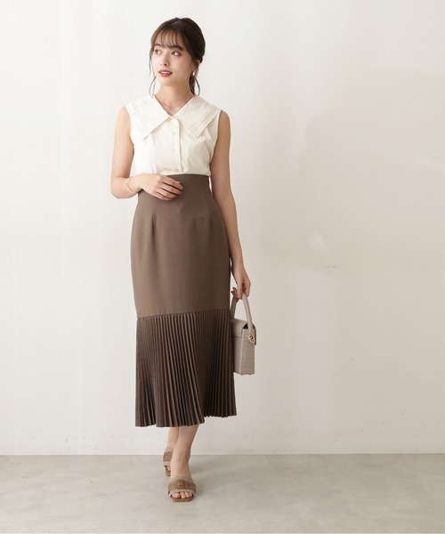 PROPORTION BODY DRESSING（プロポーションボディドレッシング）の「マーメイドプリーツスカート / 1212220507（スカート・レディース・ベージュ/ブラウン/ピンク・SMALL/MEDIUM）」の5枚目の写真