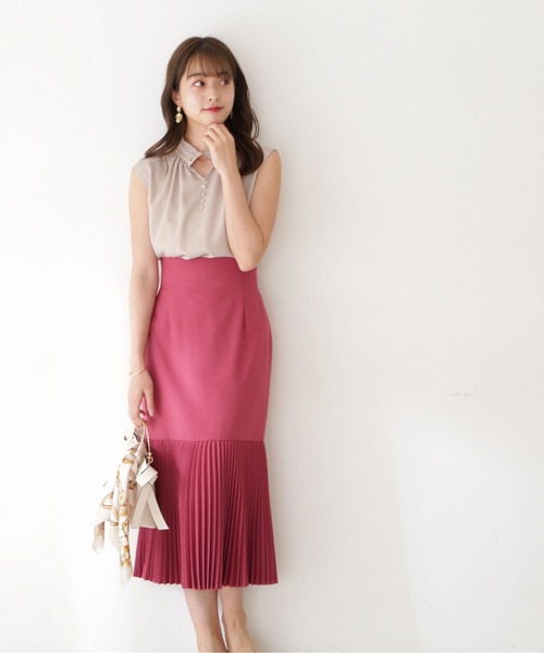 PROPORTION BODY DRESSING（プロポーションボディドレッシング）の「マーメイドプリーツスカート / 1212220507（スカート・レディース・ベージュ/ブラウン/ピンク・SMALL/MEDIUM）」の9枚目の写真
