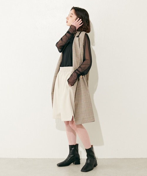 Lui's（ルイス）の「エコレザーハーフパンツ(セットアップ対応)（その他パンツ・レディース・ライトベージュ/ブラック・FREE）」の18枚目の写真