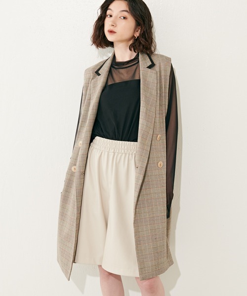 Lui's（ルイス）の「エコレザーハーフパンツ(セットアップ対応)（その他パンツ・レディース・ライトベージュ/ブラック・FREE）」の10枚目の写真