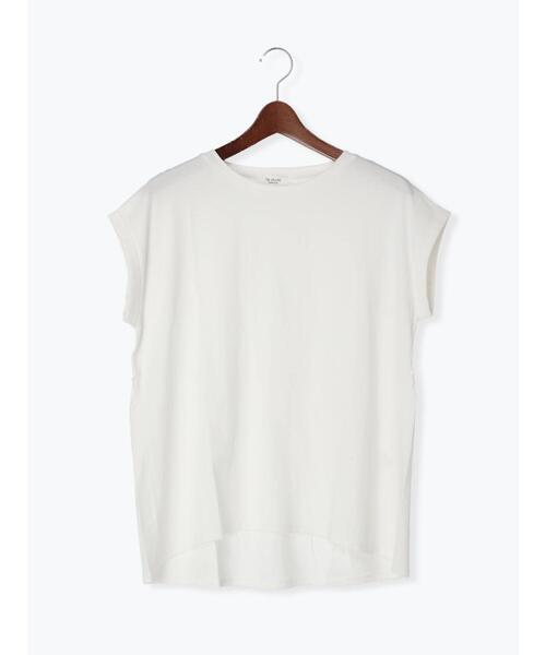 Te chichi TERRASSE（テチチテラス）の「バックギャザー切替トップス（Tシャツ/カットソー・レディース・オフホワイト/ターコイズブルー/パープル/ブラック・ﾌﾘ-）」の2枚目の写真