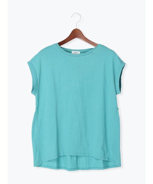 Te chichi TERRASSE（テチチテラス）の「バックギャザー切替トップス（Tシャツ/カットソー・レディース・オフホワイト/ターコイズブルー/パープル/ブラック・ﾌﾘ-）」の3枚目の写真