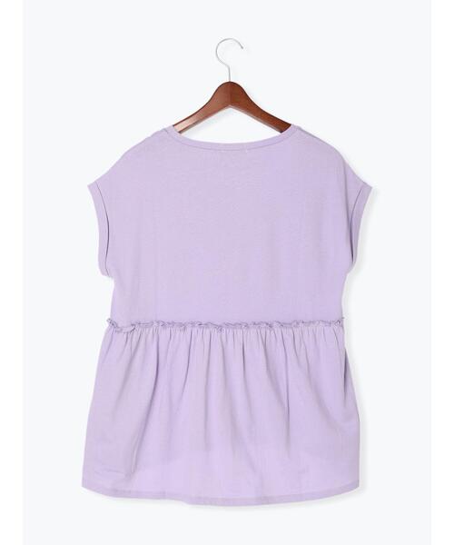 Te chichi TERRASSE（テチチテラス）の「バックギャザー切替トップス（Tシャツ/カットソー・レディース・オフホワイト/ターコイズブルー/パープル/ブラック・ﾌﾘ-）」の7枚目の写真