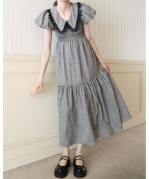 epine | lace collar gather tiered onepiece(ワンピース)