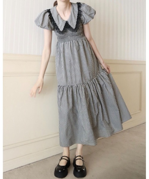 epine Eé パターン ギャザー ワンピース エピヌ Eé pattern gather onepiece | épine