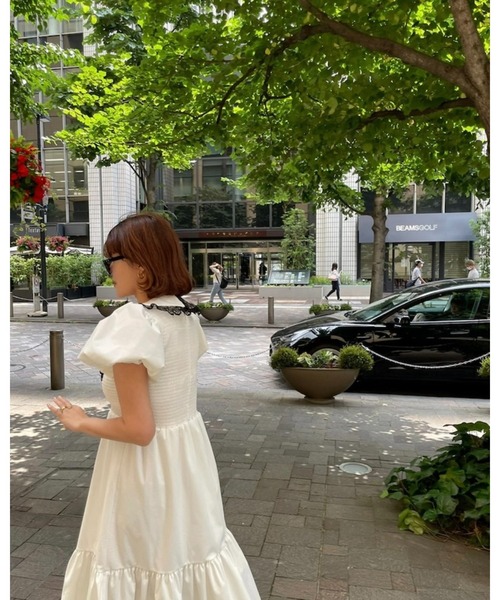 epine エピヌ　チュール　ワンピース　半袖　ホワイト all tulle frill blouse（3 color） | épine