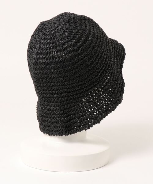 ammy.(エイミードット)の「【 ammy. / エイミードット 】 麦わら ペーパーハット ベルハット(ハット・レディース・ブラック/ベージュ/アイボリー・FREE)」の4枚目の写真