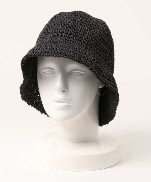 ammy.(エイミードット)の「【 ammy. / エイミードット 】 麦わら ペーパーハット ベルハット(ハット・レディース・ブラック/ベージュ/アイボリー・FREE)」の6枚目の写真