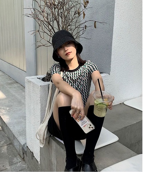 ammy.(エイミードット)の「【 ammy. / エイミードット 】 麦わら ペーパーハット ベルハット(ハット・レディース・ブラック/ベージュ/アイボリー・FREE)」の10枚目の写真