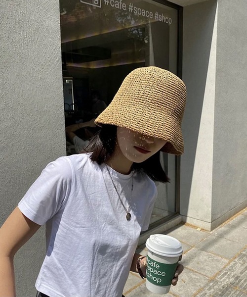 ammy.(エイミードット)の「【 ammy. / エイミードット 】 麦わら ペーパーハット ベルハット(ハット・レディース・ブラック/ベージュ/アイボリー・FREE)」の9枚目の写真
