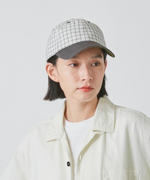 OVERRIDE（オーバーライド）の「OVERRIDE  OGC CHECK 6P CAP SG（キャップ・レディース・ベージュ/ネイビー/ダークグレー・57~59cm）」の2枚目の写真