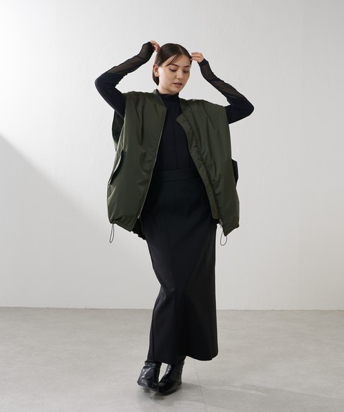 Lui's（ルイス）の「ダブルフェイススカート(セットアップ対応)（スカート・レディース・グレー/ブラック・FREE）」の3枚目の写真