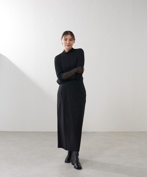 Lui's（ルイス）の「ダブルフェイススカート(セットアップ対応)（スカート・レディース・グレー/ブラック・FREE）」の5枚目の写真