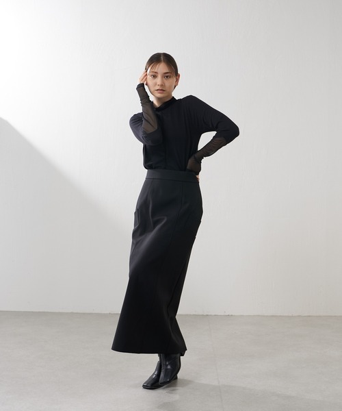 Lui's（ルイス）の「ダブルフェイススカート(セットアップ対応)（スカート・レディース・グレー/ブラック・FREE）」の7枚目の写真