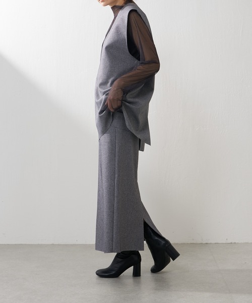 Lui's（ルイス）の「ダブルフェイススカート(セットアップ対応)（スカート・レディース・グレー/ブラック・FREE）」の12枚目の写真