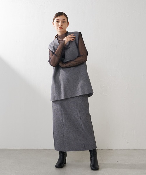 Lui's（ルイス）の「ダブルフェイススカート(セットアップ対応)（スカート・レディース・グレー/ブラック・FREE）」の14枚目の写真