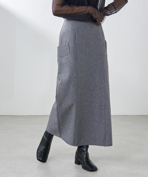 Lui's（ルイス）の「ダブルフェイススカート(セットアップ対応)（スカート・レディース・グレー/ブラック・FREE）」の17枚目の写真