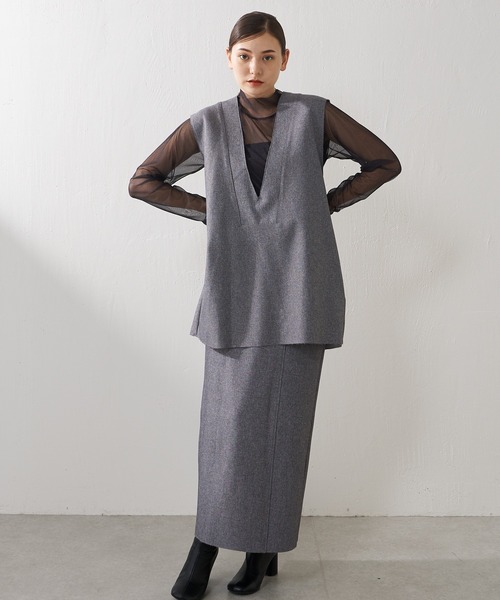 Lui's（ルイス）の「ダブルフェイススカート(セットアップ対応)（スカート・レディース・グレー/ブラック・FREE）」の16枚目の写真