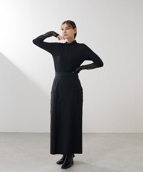 Lui's（ルイス）の「ダブルフェイススカート(セットアップ対応)（スカート・レディース・グレー/ブラック・FREE）」の6枚目の写真