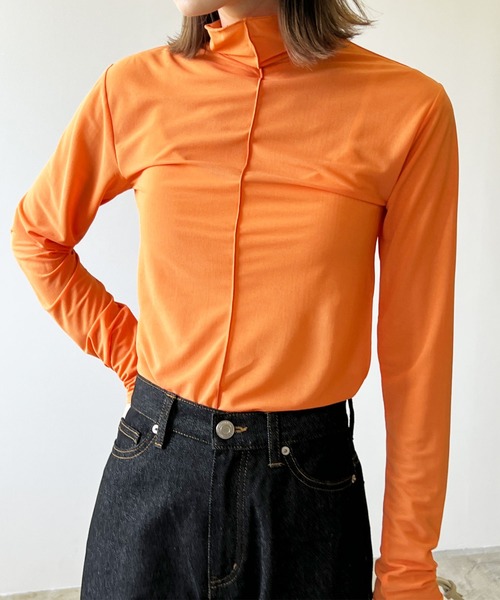 トップス Orange LIAN（リアン）の「シアーハイネックトップス（Tシャツ/カットソー