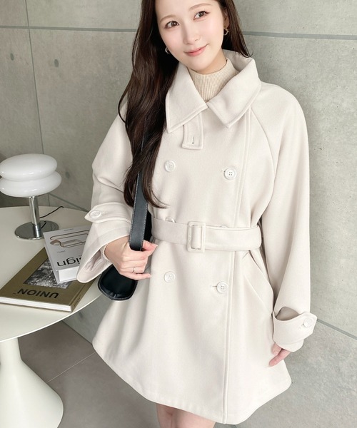 累計販売枚数2万枚突破！】ニットメルトン2WAYアレンジカラーミドル丈