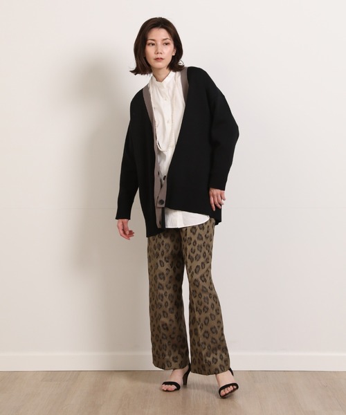 INED（イネド）の「レオパードジャガードパンツ（その他パンツ・レディース・ダークブラウン・9号）」の7枚目の写真