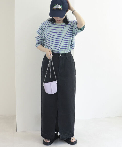 fredy repit（フレディレピ）の「デニムタイトロングスカート（デニムスカート・レディース・ライトパープル/チャコールグレー・36/38）」の9枚目の写真