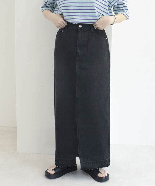 fredy repit（フレディレピ）の「デニムタイトロングスカート（デニムスカート・レディース・ライトパープル/チャコールグレー・36/38）」の10枚目の写真