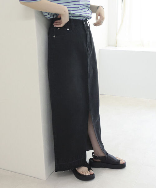 fredy repit（フレディレピ）の「デニムタイトロングスカート（デニムスカート・レディース・ライトパープル/チャコールグレー・36/38）」の11枚目の写真